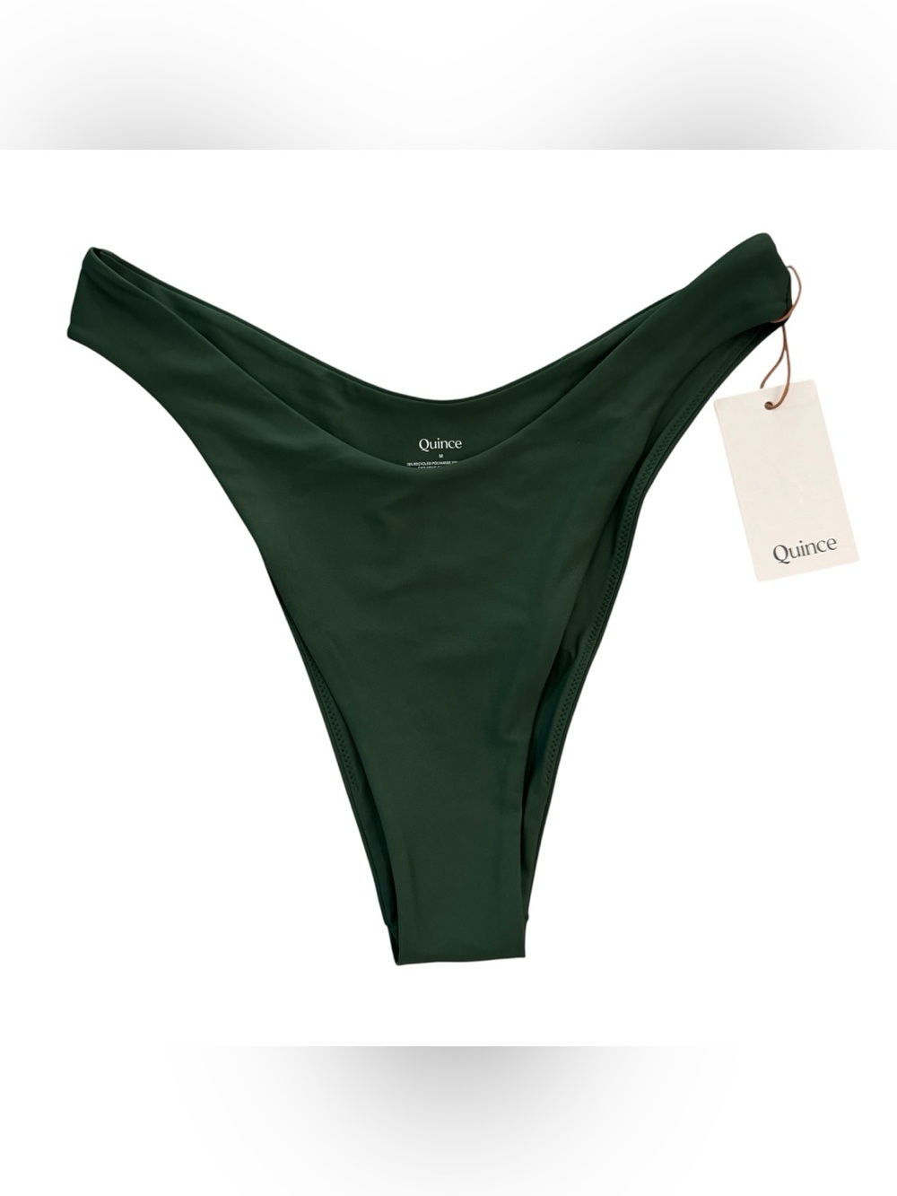 Quince Women’s Italian Low-Rise Hi-Cut Bikini Bottom in Palm Sz M NWT